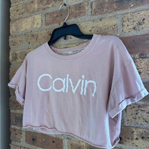 Calvin Klein Performance Pink Crop Top - Picture 2 of 5